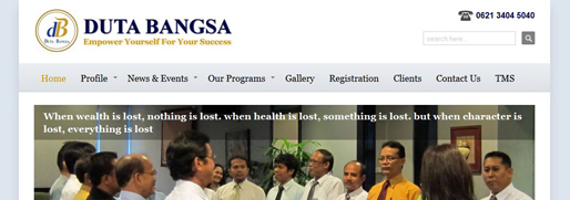 Pembangunan website Duta Bangsa